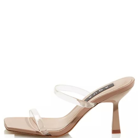 Aqua Kyle High Heel Slide Sandals Nude -6.5 - Picture 2 of 8